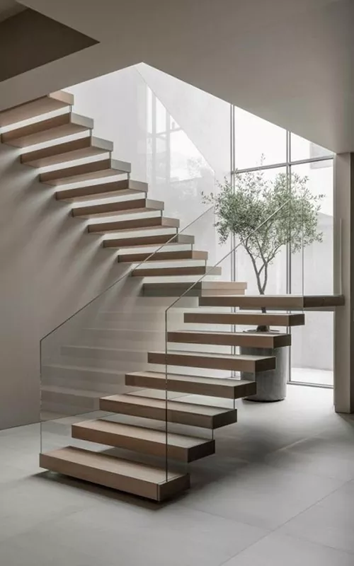 Glass Railing for Mono Stringer Stairs